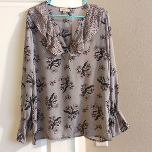Loft Floral Long Sleeved Blouse